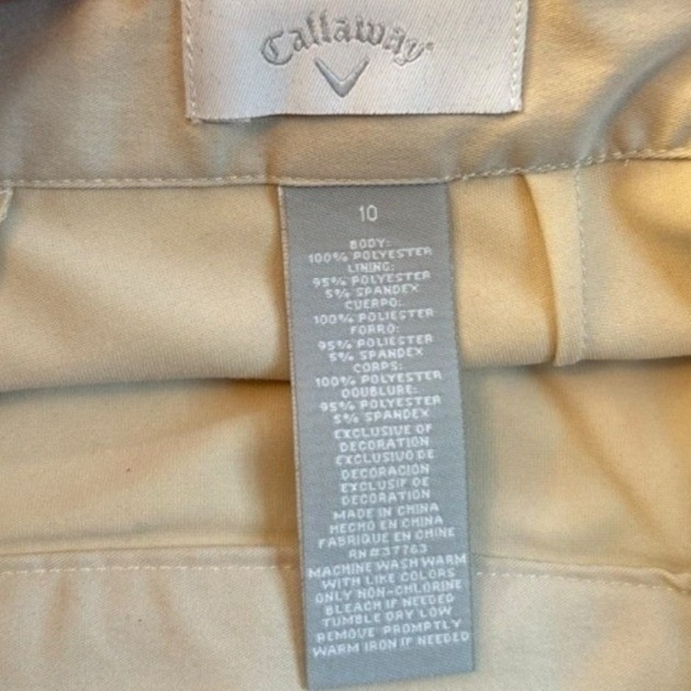 Callaway Pleated Golf Skort 10 Beige Sporty Tennis Pickleball Zip Pockets Preppy - Picture 3 of 11